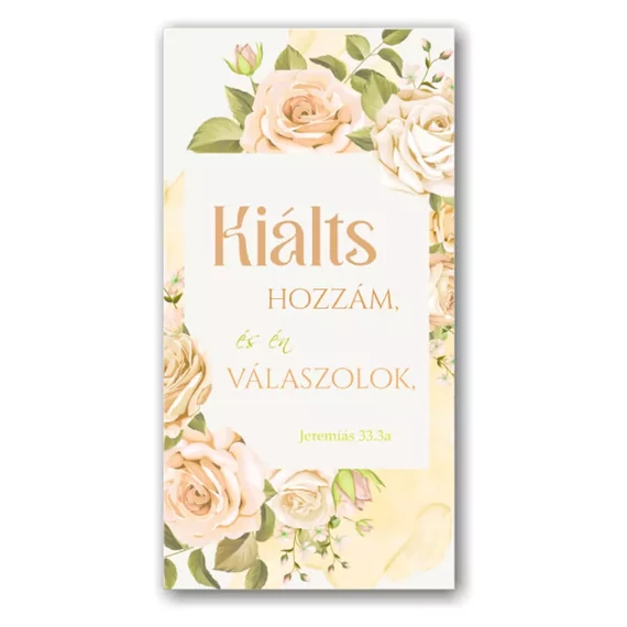 Kiálts hozzám, és én válaszolok - mágneses, keresztény feliratos, igés, papír könyvjelző