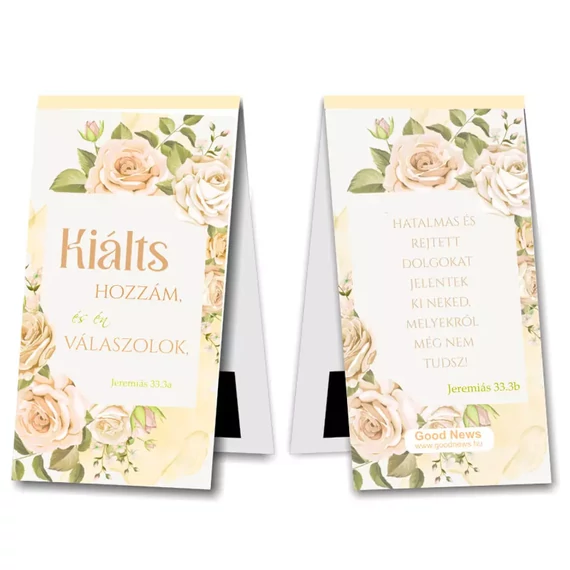 Kiálts hozzám, és én válaszolok - mágneses, keresztény feliratos, igés, papír könyvjelző