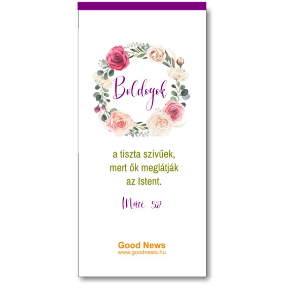 Isten a mi oltalmunk és erősségünk - mágneses, keresztény feliratos, igés, papír könyvjelző
