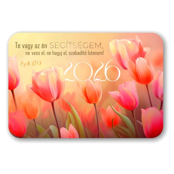 Te vagy az én segítségem, ne vess el, ne hagyj el, szabadító Istenem! Zsolt 27,9 - Kártyanaptár 2026 - igés, feliratos, karton 