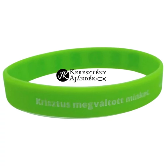 REDEEMED - Szilikon karkötő-angol felirattal + magyar ige (egy méret)
