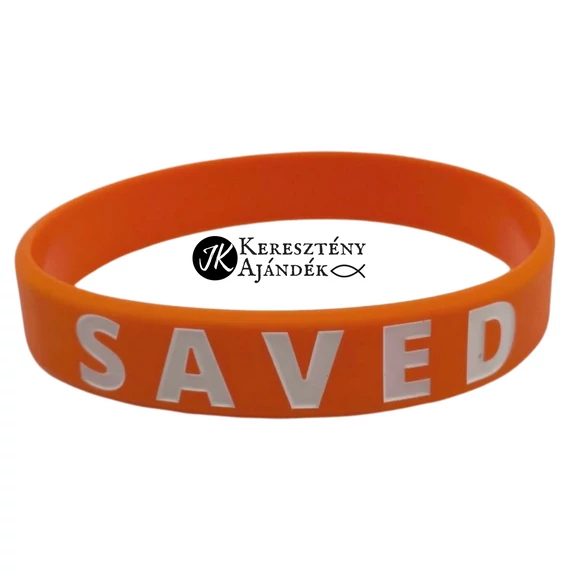 SAVED - Szilikon karkötő-angol felirattal + magyar ige (egy méret)