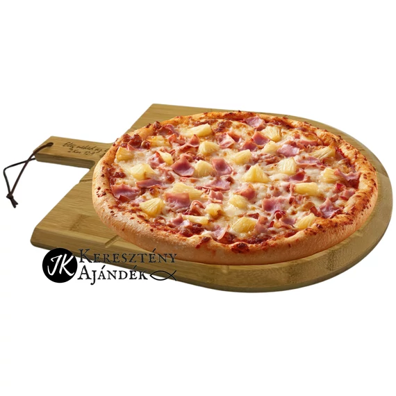 Elég neked az én kegyelmem - igés, keresztény feliratos, gravírozott, natúr bambusz fa, PIZZAvágó deszka