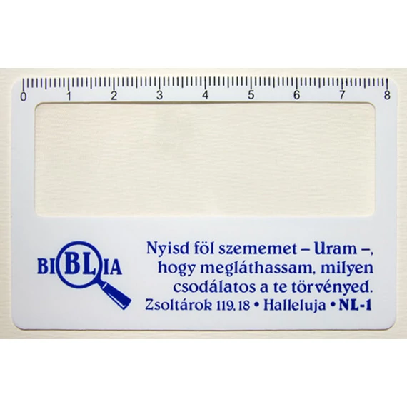 Nyisd föl szememet, Uram - igés, bankkártyaméretű nagyító ( 85 x 55 mm )