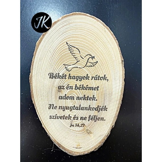 Békét hagyok rátok, az én békémet - fa, igés hűtőmágnes