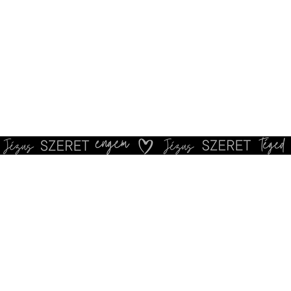 Jézus szeret engem Jézus szeret  téged - gravírozott, keresztény feliratos, fém, duplafalú vákuumos sportpalack, termosz, 510 ml FEKETE 