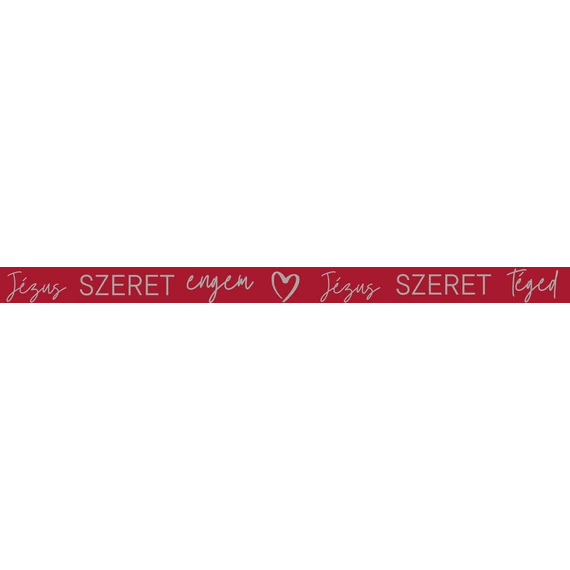 Jézus szeret engem Jézus szeret  téged - gravírozott, keresztény feliratos, fém, duplafalú vákuumos sportpalack, 510 ml PIROS 