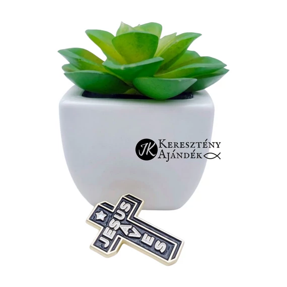 Jesus Saves - igés, keresztény feliratos kitűző, fémből ( Jézus megment )