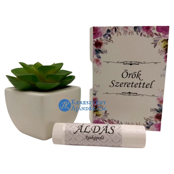 Örök szeretettel - ÁLDÁS - hidratáló ajakápoló - keresztény feliratos, kézműves termék, 6 ml