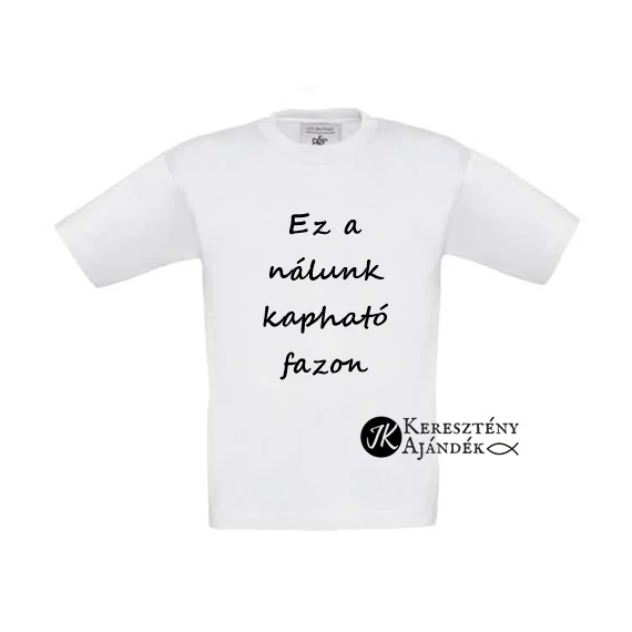 Noé bárkája -  igés, mintás, keresztény feliratos, kereknyakú póló, kisfiúnak, kislánynak (1 évestől 11éves korig ) FEHÉR - 1-2 éves méret