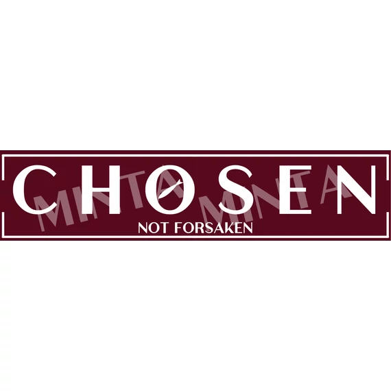 Chosen - not forsaken - igés, mintás, keresztény feliratos, kereknyakú férfi póló, BURGUNDY BORDÓ S - 2XL méretben ( S )