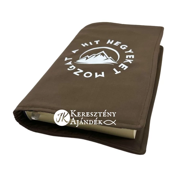 A hit hegyeket mozgat - bibliaborító textil anyagból EFO / RÚF méretre BARNA