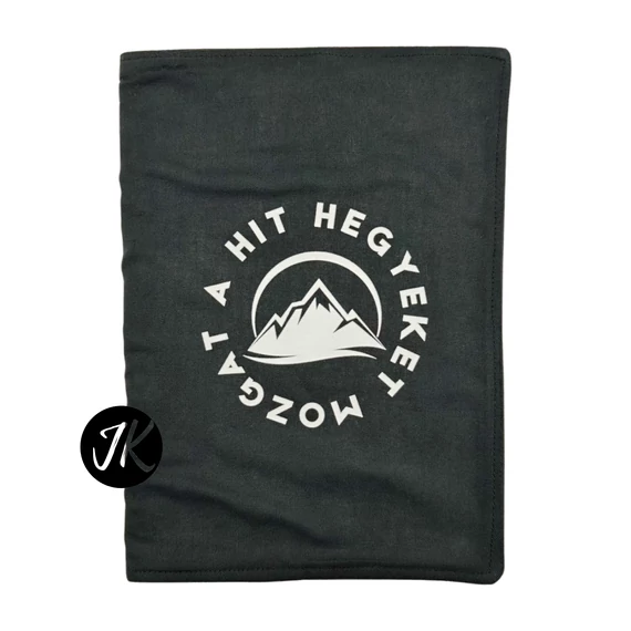 A hit hegyeket mozgat - bibliaborító textil anyagból EFO / RÚF méretre FEKETE