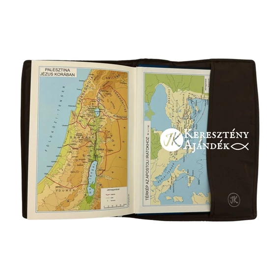 Faith opens doors - bibliaborító textil anyagból EFO / RÚF méretre BARNA