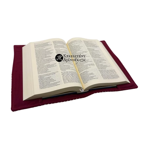 I'm talking to God - bibliaborító textil anyagból EFO / RÚF méretre BURGUNDI BORDO PÖTTYÖS