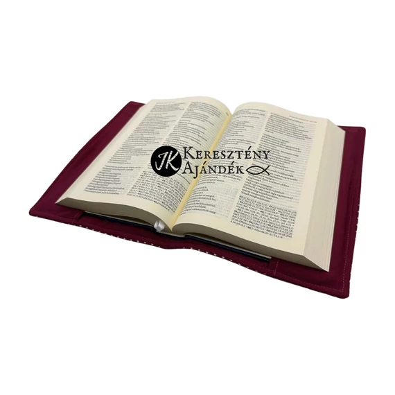 I'm talking to God - bibliaborító textil anyagból EFO / RÚF méretre BURGUNDI BORDO PÖTTYÖS