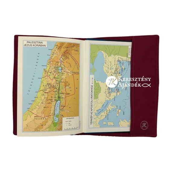 I'm talking to God - bibliaborító textil anyagból EFO / RÚF méretre BURGUNDI BORDO PÖTTYÖS