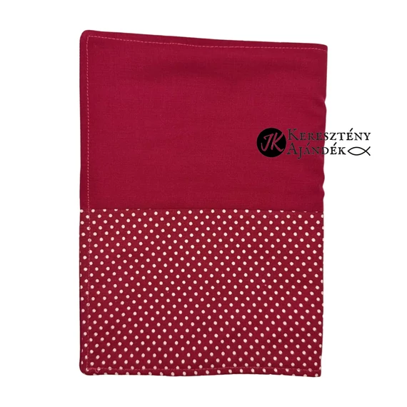 I'm talking to God - bibliaborító textil anyagból EFO / RÚF méretre BURGUNDI BORDO PÖTTYÖS