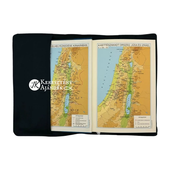 Faith opens doors - bibliaborító textil anyagból EFO / RÚF méretre FEKETE 