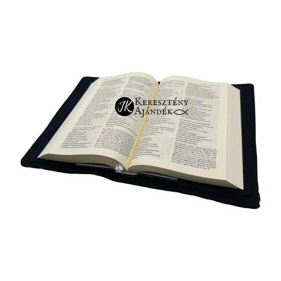 Faith opens doors - bibliaborító textil anyagból EFO / RÚF méretre FEKETE 