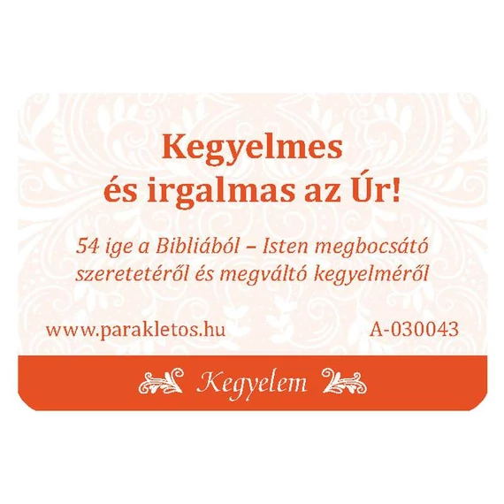 Kegyelmes - 54 darabos kártyacsomag, Isten megbocsátó szeretetéről és megváltó kegyelméről