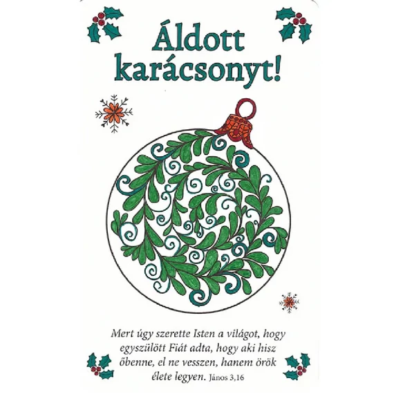 Áldott karácsonyt! - karácsonyi színezős kártyák - 16 különböző igés üdvözlőlap