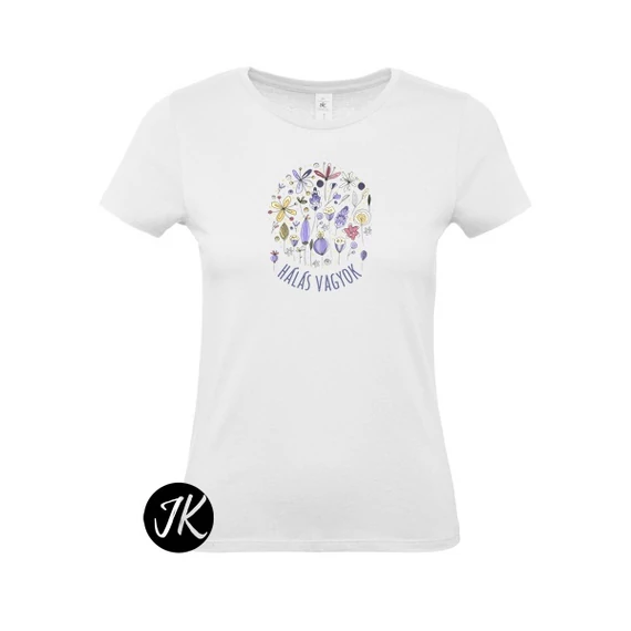 Hálás vagyok - igés, mintás, keresztény feliratos, kereknyakú női póló, FEHÉR színben XS - 2XL méretben ( S )