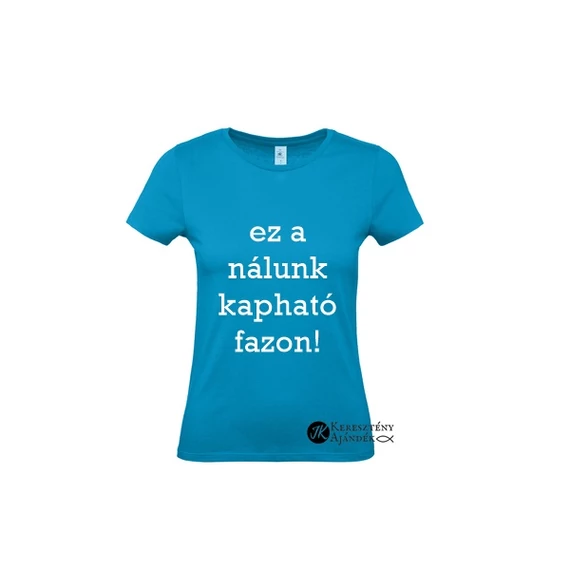 Jézus - Kávé - Ámen - igés, keresztény feliratos, kereknyakú női póló KÉK XS - 2XL méretben ( S )