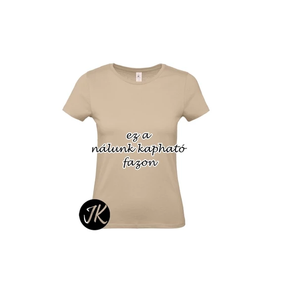 UTOLSÓ DARABOK! - Ha vízen kelsz át, én veled vagyok - igés, keresztény feliratos, kereknyakú női póló ( homok színben )  XS / S / 2XL