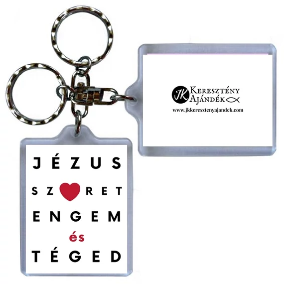 Igés kulcstartó - Jézus szeret engem és téged (műanyag)