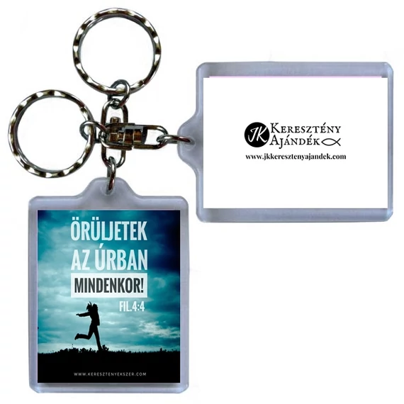 Igés kulcstartó - Örüljetek az Úrban MINDENKOR  (műanyag)