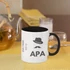 APÁK NAPJÁRA - Apa / Amilyen irgalmas az apa a fiaihoz - igés, keresztény feliratos, kerámia bögre 330 ml FEKETE