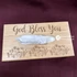 God bless you - keresztény feliratos, gravírozott, bambusz, asztali zsepitartó / zsebkendőtartó ( 26*14cm ) Ajándék Zewa zsepivel :)