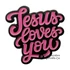 Jesus loves you - igés, keresztény feliratos kitűző, fémből