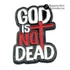 God is not dead ( Isten nem halott ) - igés, keresztény feliratos kitűző, fémből