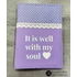 It is well with my soul - lila, pöttyös bibliaborító textil anyagból (Károli fordításhoz) 14 x 19 cm