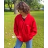 Halas (Ichthys)-zipzáras,kapucnis,keresztény feliratos,unisex pulóver PIROS utolsó S méret